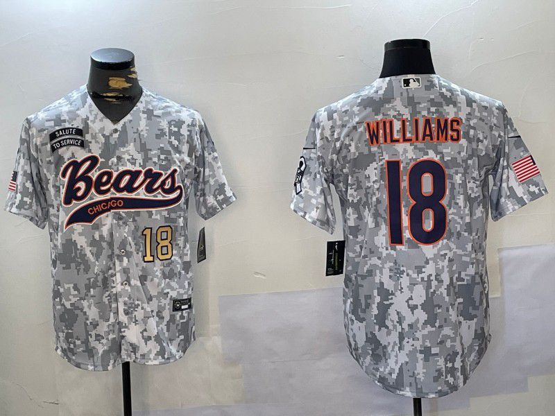 Men Chicago Bears #18 Williams Nike Arctic Camo 2024 Salute to Service Limited NFL Jersey style 2->chicago bears->NFL Jersey